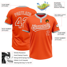 Charger l'image dans la galerie, Custom Orange Orange-Gray Two-Button Unisex Softball Jersey