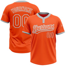 Charger l'image dans la galerie, Custom Orange Orange-Gray Two-Button Unisex Softball Jersey