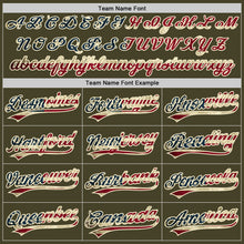 Load image into Gallery viewer, Custom Olive Vintage USA Flag-Cream Salute To Service Two-Button Unisex Softball Jersey