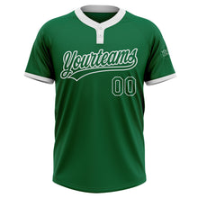 Charger l'image dans la galerie, Custom Kelly Green Kelly Green-White Two-Button Unisex Softball Jersey