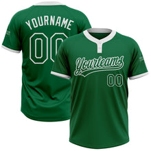 Charger l'image dans la galerie, Custom Kelly Green Kelly Green-White Two-Button Unisex Softball Jersey