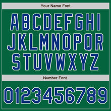 Load image into Gallery viewer, Custom Kelly Green Royal-White Two-Button Unisex Softball Jersey