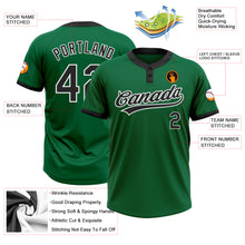 Charger l'image dans la galerie, Custom Kelly Green Black-White Two-Button Unisex Softball Jersey