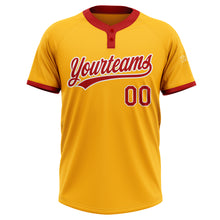 Загрузить изображение в средство просмотра галереи, Custom Gold Red-White Two-Button Unisex Softball Jersey