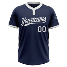 Charger l'image dans la galerie, Custom Navy White Two-Button Unisex Softball Jersey
