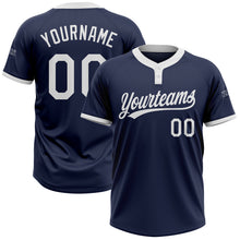 Charger l'image dans la galerie, Custom Navy White Two-Button Unisex Softball Jersey
