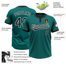 Load image into Gallery viewer, Custom Teal Black-White Two-Button Unisex Softball Jersey