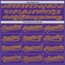 Charger l'image dans la galerie, Custom Purple Purple-Gold Two-Button Unisex Softball Jersey