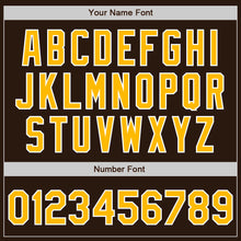 Laden Sie das Bild in den Galerie-Viewer, Custom Brown Gold-White Two-Button Unisex Softball Jersey