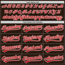 Laden Sie das Bild in den Galerie-Viewer, Custom Brown Red-White Two-Button Unisex Softball Jersey