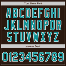 Laden Sie das Bild in den Galerie-Viewer, Custom Brown Teal-White Two-Button Unisex Softball Jersey