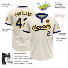 Load image into Gallery viewer, Custom Cream Navy-Gold Two-Button Unisex Softball Jersey