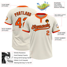 Загрузить изображение в средство просмотра галереи, Custom Cream Orange-Black Two-Button Unisex Softball Jersey