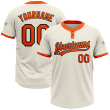 Загрузить изображение в средство просмотра галереи, Custom Cream Orange-Black Two-Button Unisex Softball Jersey