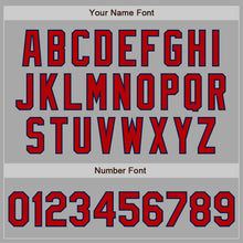 Загрузить изображение в средство просмотра галереи, Custom Gray Red-Navy Two-Button Unisex Softball Jersey