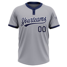 Charger l'image dans la galerie, Custom Gray Navy-White Two-Button Unisex Softball Jersey