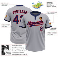 Загрузить изображение в средство просмотра галереи, Custom Gray Navy-Red Two-Button Unisex Softball Jersey