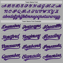 Laden Sie das Bild in den Galerie-Viewer, Custom Gray Purple-Black Two-Button Unisex Softball Jersey