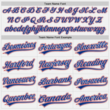 Load image into Gallery viewer, Custom White Royal-Red Two-Button Unisex Softball Jersey