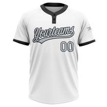 Charger l'image dans la galerie, Custom White Silver-Black Two-Button Unisex Softball Jersey