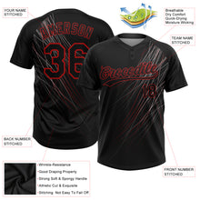 Загрузить изображение в средство просмотра галереи, Custom Black Black-Red 3D Pattern Two-Button Unisex Softball Jersey