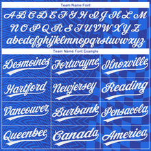 Загрузить изображение в средство просмотра галереи, Custom Royal White-Navy 3D Pattern Two-Button Unisex Softball Jersey