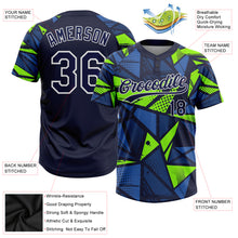 Charger l'image dans la galerie, Custom Navy Navy-Neon Green 3D Pattern Two-Button Unisex Softball Jersey