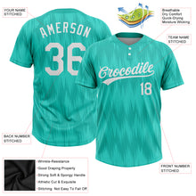 Загрузить изображение в средство просмотра галереи, Custom Aqua White 3D Pattern Two-Button Unisex Softball Jersey