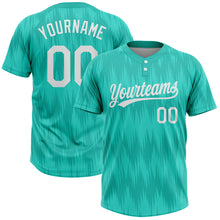 Загрузить изображение в средство просмотра галереи, Custom Aqua White 3D Pattern Two-Button Unisex Softball Jersey