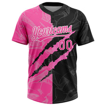 Charger l'image dans la galerie, Custom Graffiti Pattern Pink-Black 3D Two-Button Unisex Softball Jersey