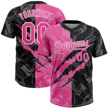 Charger l'image dans la galerie, Custom Graffiti Pattern Pink-Black 3D Two-Button Unisex Softball Jersey