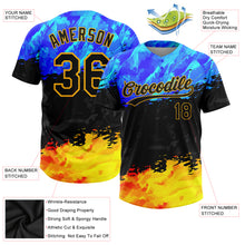 Charger l'image dans la galerie, Custom Figure Black Gold-Royal 3D Pattern Two-Button Unisex Softball Jersey