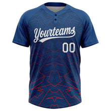 Charger l'image dans la galerie, Custom US Navy Blue White-Red 3D Pattern Two-Button Unisex Softball Jersey