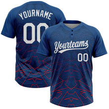 Charger l'image dans la galerie, Custom US Navy Blue White-Red 3D Pattern Two-Button Unisex Softball Jersey
