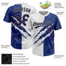 Charger l'image dans la galerie, Custom Graffiti Pattern Royal-Old Gold 3D Two-Button Unisex Softball Jersey