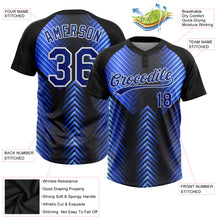 Загрузить изображение в средство просмотра галереи, Custom Black Royal-Powder Blue 3D Pattern Two-Button Unisex Softball Jersey