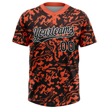 Charger l'image dans la galerie, Custom Orange Black-White 3D Pattern Two-Button Unisex Softball Jersey