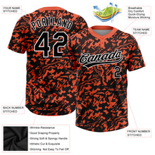 Charger l'image dans la galerie, Custom Orange Black-White 3D Pattern Two-Button Unisex Softball Jersey