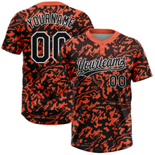 Charger l'image dans la galerie, Custom Orange Black-White 3D Pattern Two-Button Unisex Softball Jersey