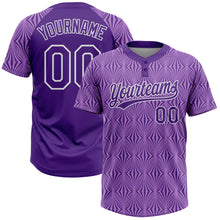 Load image into Gallery viewer, Custom Purple Purple-White 3D Pattern Two-Button Unisex Softball Jersey