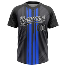 Charger l'image dans la galerie, Custom Royal Black-White 3D Pattern Two-Button Unisex Softball Jersey