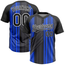 Charger l'image dans la galerie, Custom Royal Black-White 3D Pattern Two-Button Unisex Softball Jersey