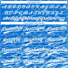 Загрузить изображение в средство просмотра галереи, Custom Royal White-Light Blue 3D Pattern Two-Button Unisex Softball Jersey