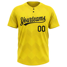 Charger l'image dans la galerie, Custom Gold Black 3D Pattern Two-Button Unisex Softball Jersey