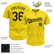 Charger l'image dans la galerie, Custom Gold Black 3D Pattern Two-Button Unisex Softball Jersey