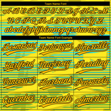 Load image into Gallery viewer, Custom Gold Gold Black-Light Blue 3D Pattern Two-Button Unisex Softball Jersey