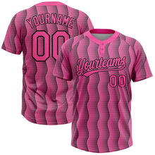 Загрузить изображение в средство просмотра галереи, Custom Pink Pink-Black 3D Pattern Two-Button Unisex Softball Jersey