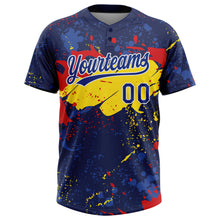 Загрузить изображение в средство просмотра галереи, Custom Figure Royal Gold-Red 3D Pattern Two-Button Unisex Softball Jersey