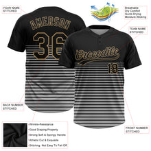 Загрузить изображение в средство просмотра галереи, Custom Black Black-Old Gold 3D Pattern Two-Button Unisex Softball Jersey