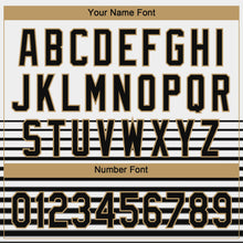 Charger l'image dans la galerie, Custom White Black-Old Gold 3D Pattern Two-Button Unisex Softball Jersey